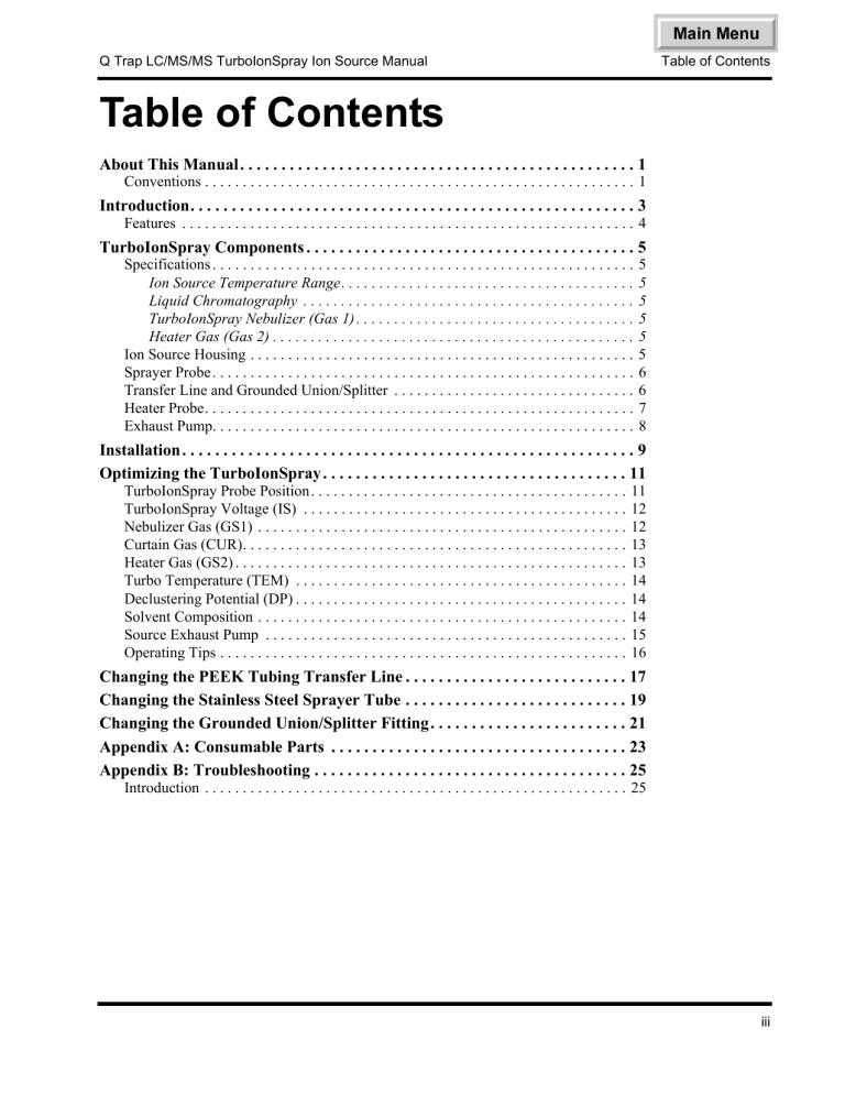 Table of Contents - Applied Biosystems Table of Contents - Applied Biosystems