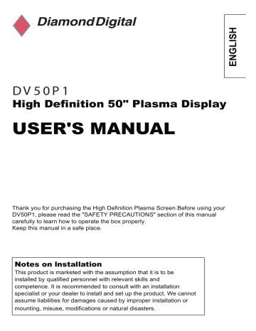 3. Turn on the Plasma Display Panel | Manualzz 3. Turn on the Plasma Display Panel | Manualzz