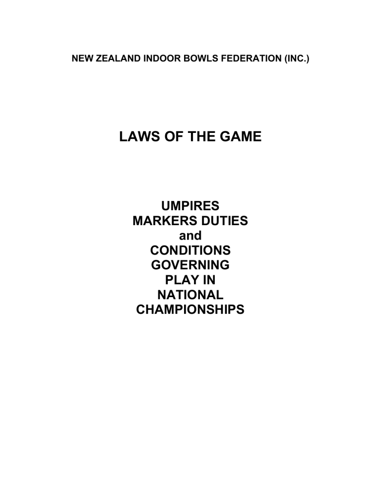 LAWS OF THE GAME - Special Olympics New Zealand LAWS OF THE GAME - Special Olympics New Zealand
