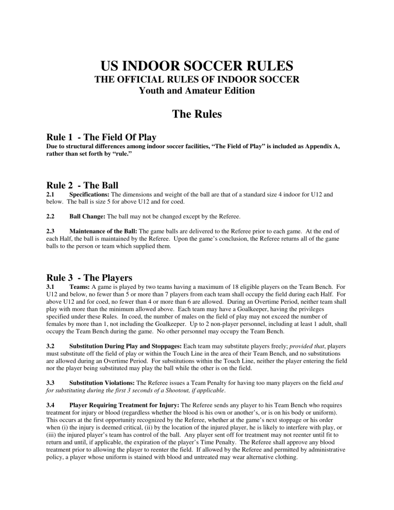 us indoor soccer rules us indoor soccer rules