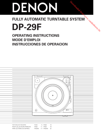 Denon DP-29F SILVER Owner's manual Denon DP-29F SILVER Owner's manual