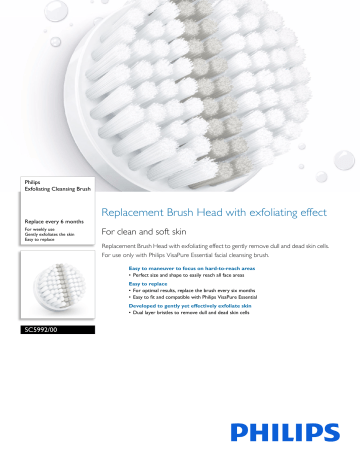 SC5992/00 Philips Exfoliating Cleansing Brush SC5992/00 Philips Exfoliating Cleansing Brush