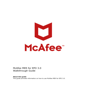 McAfee MER for EPO 3.0 Walkthrough Guide | Manualzz McAfee MER for EPO 3.0 Walkthrough Guide | Manualzz
