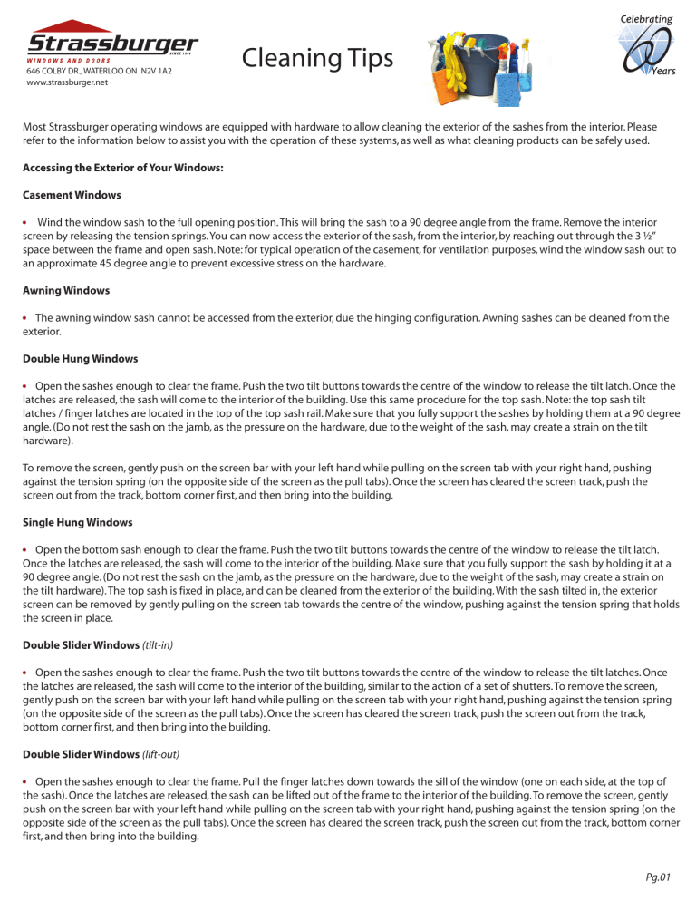 Cleaning Tips - Strassburger Windows and Doors Cleaning Tips - Strassburger Windows and Doors