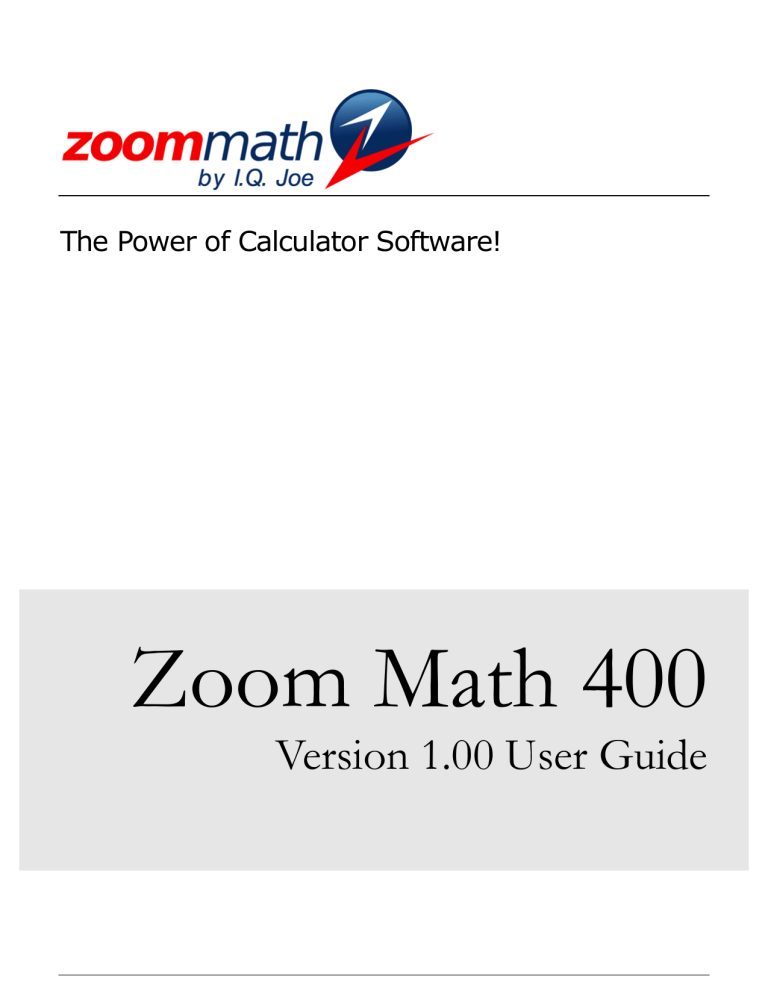View Zoom Math 400 User Guide Online View Zoom Math 400 User Guide Online