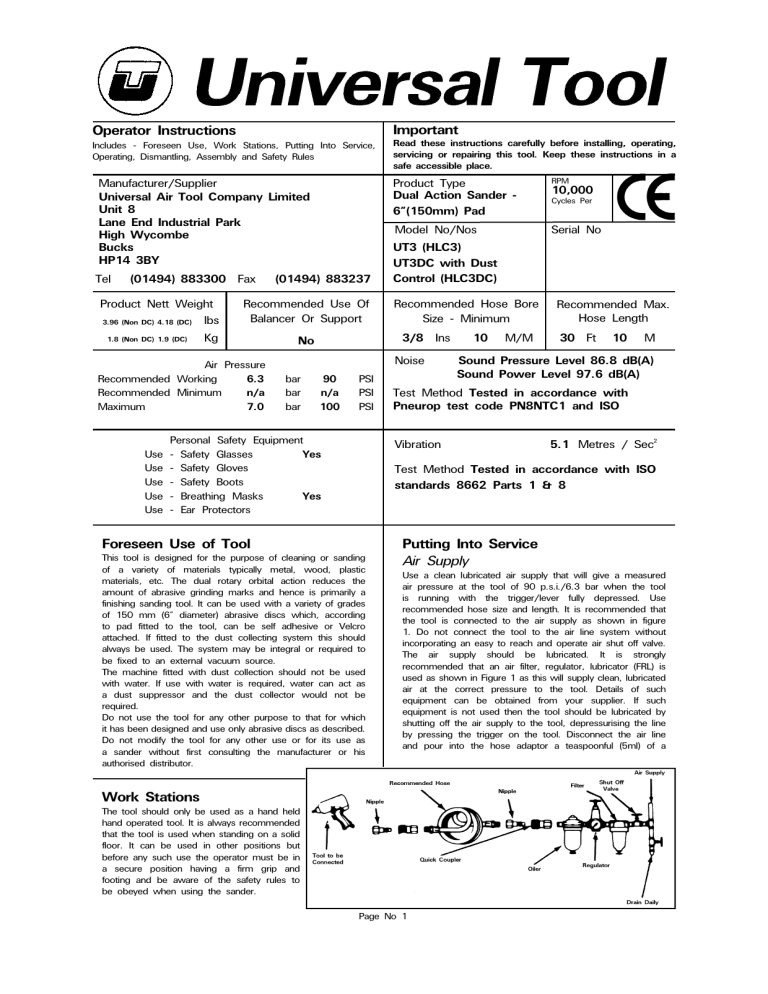 Important Operator Instructions Work Stations Important Operator Instructions Work Stations