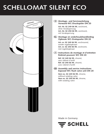 Schell Exposed Wc Flush Valve Schellomat Silent Eco Sv Dn