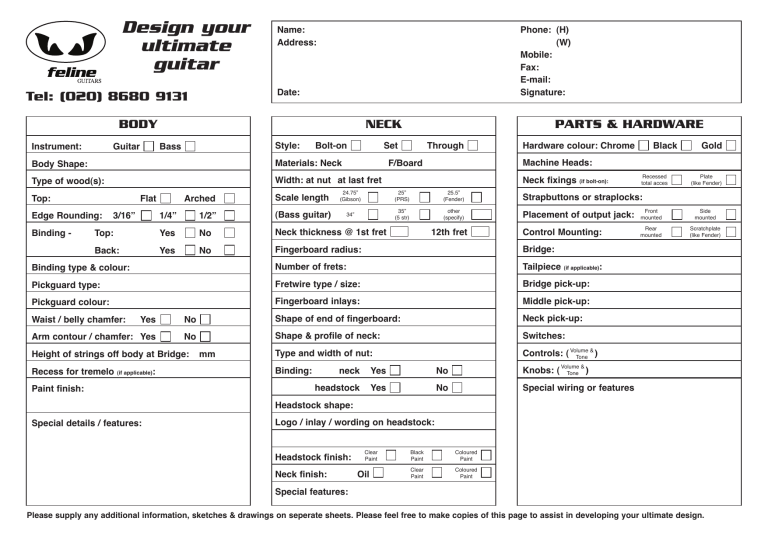 Design your ultimate guitar Design your ultimate guitar