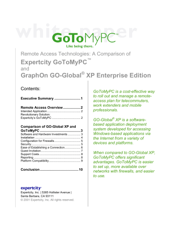 Expertcity GoToMyPC GraphOn GO Expertcity GoToMyPC GraphOn GO