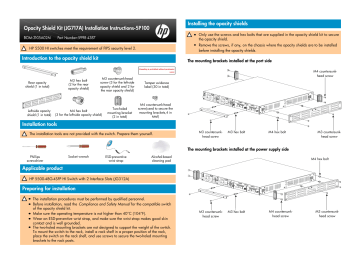 Opacity Shield Kit - HPE Support Center Opacity Shield Kit - HPE Support Center