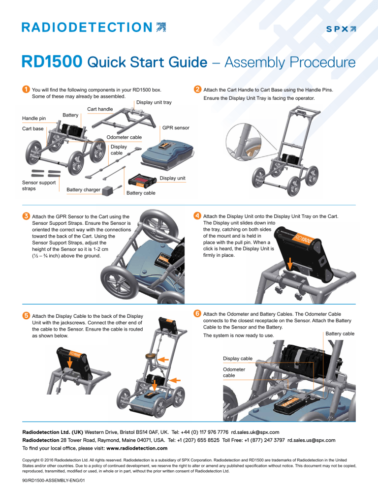 RD1500 Quick Start Guide – Assembly Procedure RD1500 Quick Start Guide – Assembly Procedure