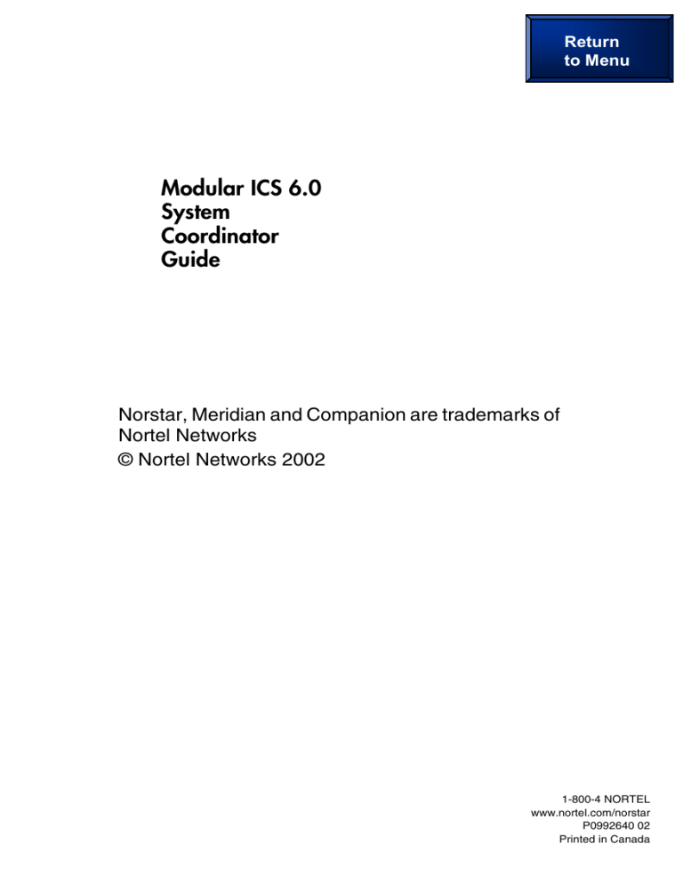 Modular ICS 6.0 System Coordinator Guide Modular ICS 6.0 System Coordinator Guide