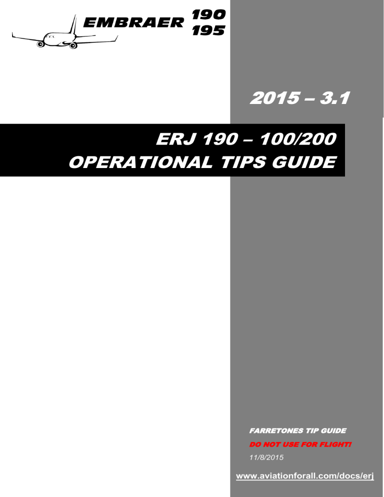 2015 – 3.1 erj 190 – 100/200 operational tips guide 2015 – 3.1 erj 190 – 100/200 operational tips guide