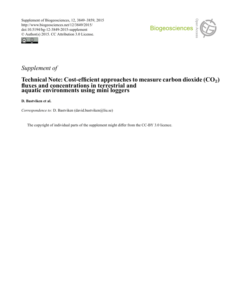 Supplement - Biogeosciences Supplement - Biogeosciences