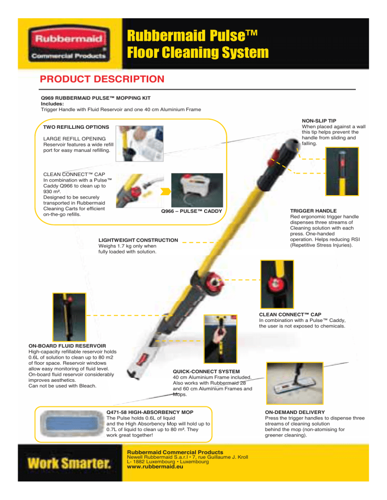 Rubbermaid PulseŒ Floor Cleaning S\stem Rubbermaid PulseŒ Floor Cleaning S\stem