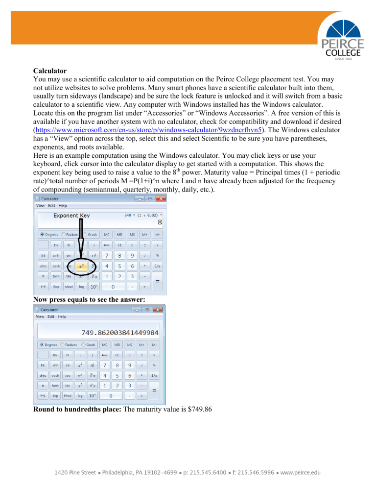 Calculator You may use a scientific calculator to aid Calculator You may use a scientific calculator to aid