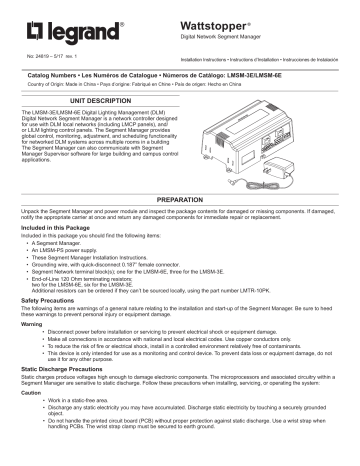 Legrand LMSM-3E/6E Operation Manual Installation instructions | Manualzz Legrand LMSM-3E/6E Operation Manual Installation instructions | Manualzz