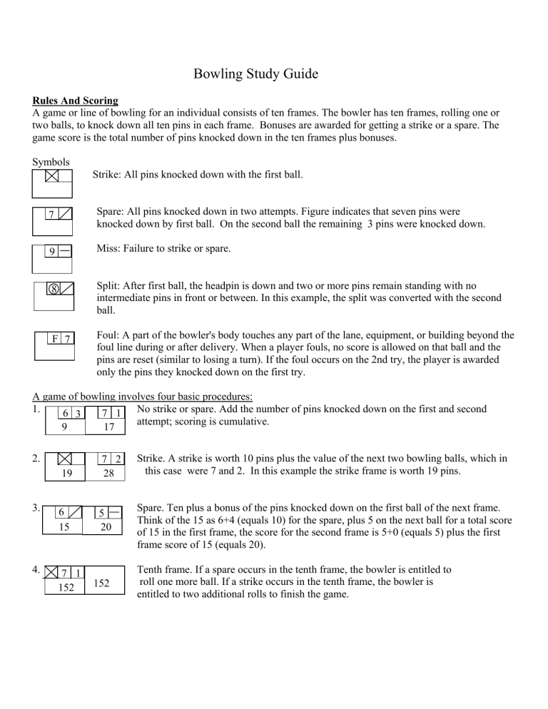 Bowling Study Guide Bowling Study Guide