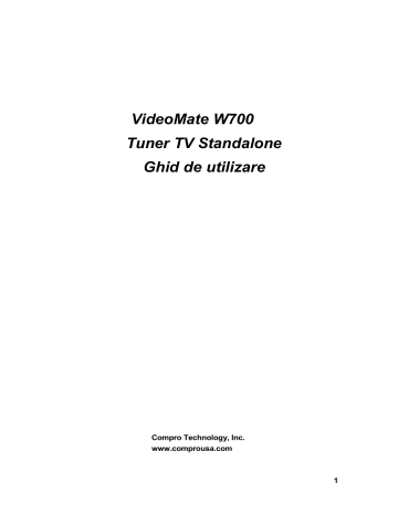 VideoMate W700 Tuner TV Standalone Ghid de utilizare | Manualzz