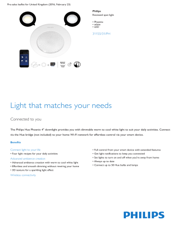 Product Leaflet: Phoenix white LED Recessed spot light Product Leaflet: Phoenix white LED Recessed spot light