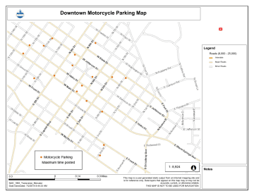 Downtown Motorcycle Parking Map Downtown Motorcycle Parking Map