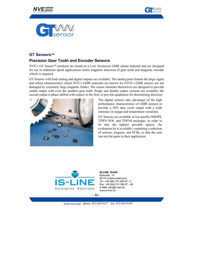 - 46 - GT Sensors Precision Gear Tooth and Encoder Sensors - 46 - GT Sensors Precision Gear Tooth and Encoder Sensors