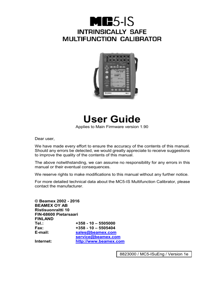 MC5-IS User Guide MC5-IS User Guide