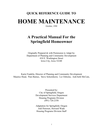 home maintenance - City of Springfield Oregon home maintenance - City of Springfield Oregon