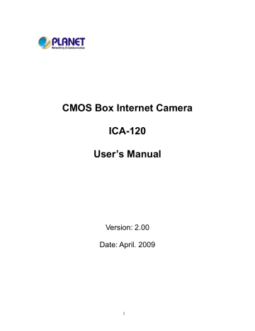 Planet ICA-120 User's Manual | Manualzz Planet ICA-120 User's Manual | Manualzz