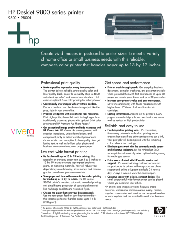 Data sheet: HP Deskjet 9800 series printer Data sheet: HP Deskjet 9800 series printer