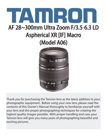 AF 28~300mm Ultra Zoom F/3.5-6.3 LD Aspherical XR AF 28~300mm Ultra Zoom F/3.5-6.3 LD Aspherical XR