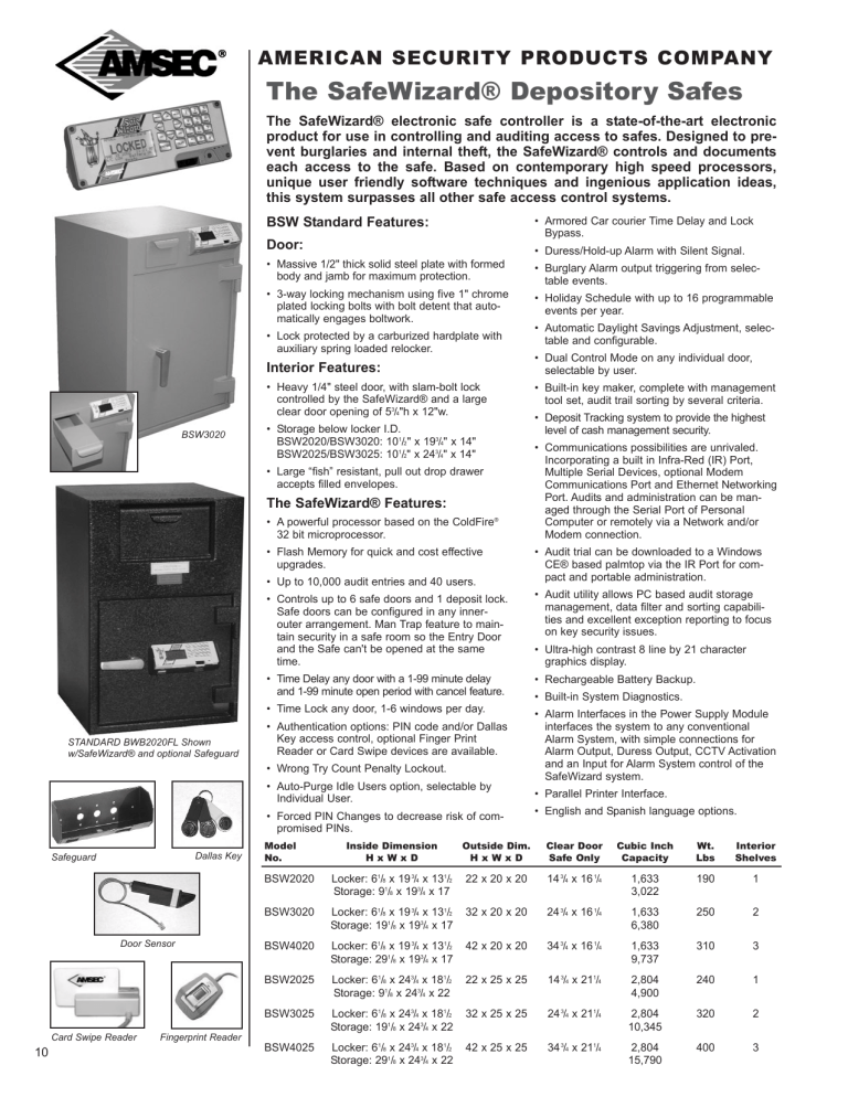 The SafeWizard® Depository Safes The SafeWizard® Depository Safes