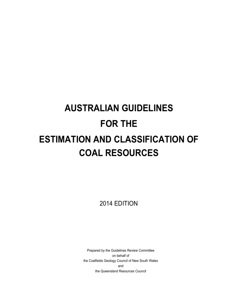australian guidelines for the estimation and classification of australian guidelines for the estimation and classification of