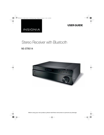 Insignia NS-STR514 | NS-STR514-C 200W 2.0-Ch. Stereo Receiver User guide | Manualzz