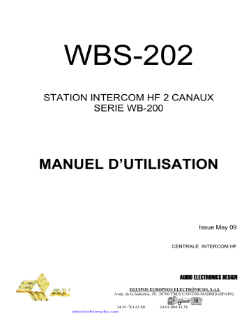 MANUEL D`UTILISATION MANUEL D`UTILISATION