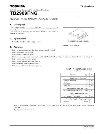 TB2909FNG - TOSHIBA Semiconductor TB2909FNG - TOSHIBA Semiconductor