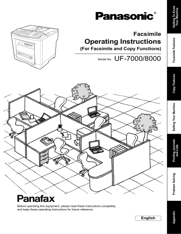 UF-7000/8000 Operating Instructions UF-7000/8000 Operating Instructions