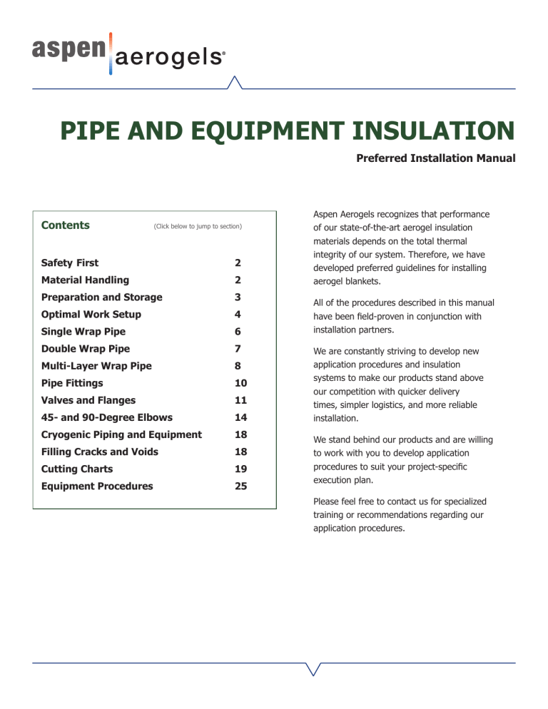 PIPE AND EQUIPMENT INSULATION PIPE AND EQUIPMENT INSULATION