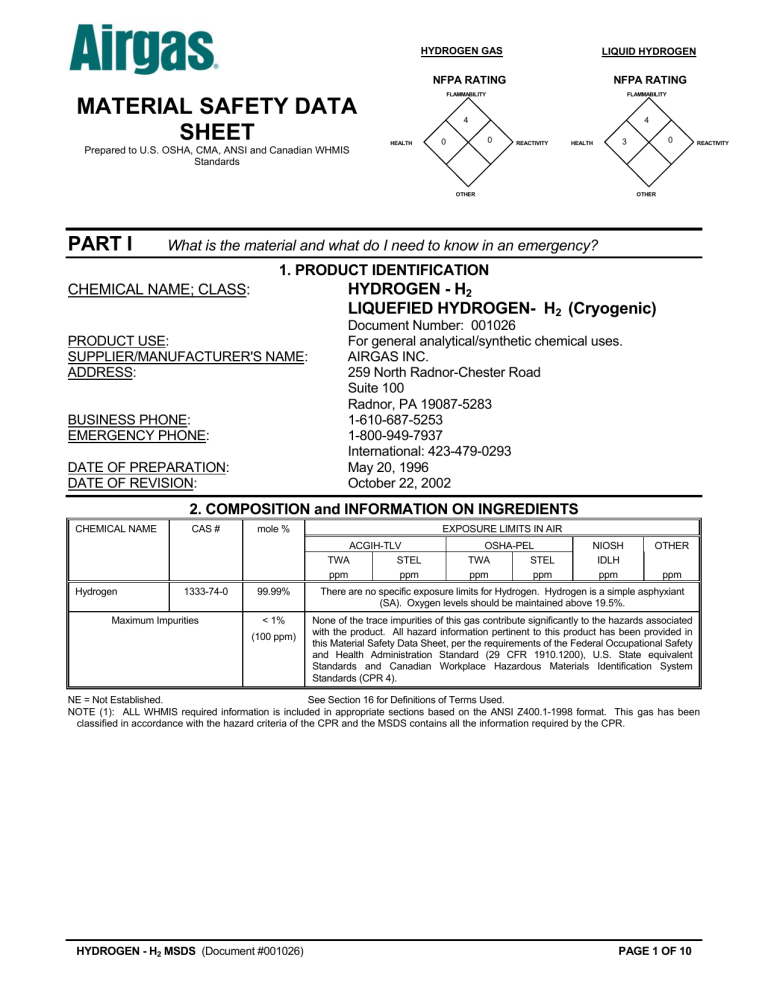 material safety data sheet material safety data sheet