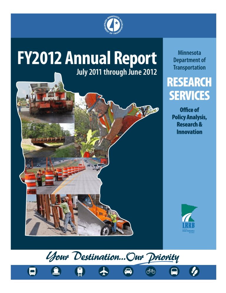 MnDOT Research Services FY2012 Annual Report MnDOT Research Services FY2012 Annual Report