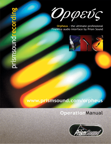 Orpheus Operation Manual | Manualzz