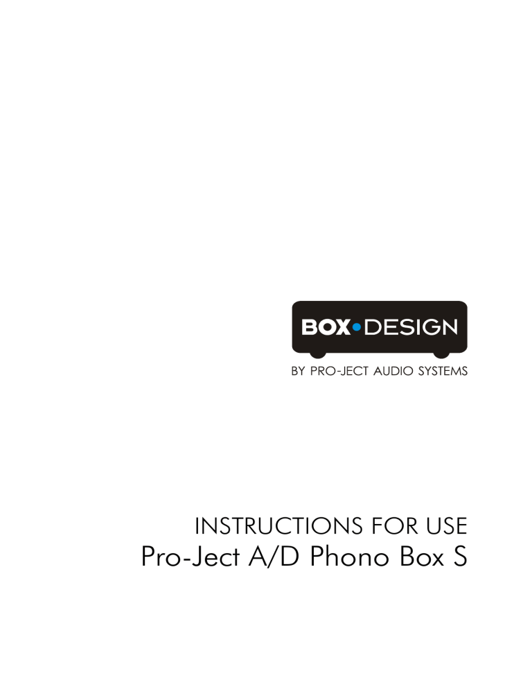 Pro-Ject A/D Phono Box S - Pro Pro-Ject A/D Phono Box S - Pro