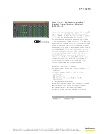 CANopen - Bachmann electronic GmbH CANopen - Bachmann electronic GmbH