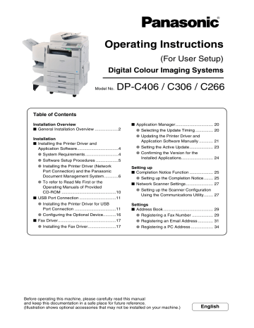 Panasonic DPC306, DPC266, DPC406 Operating instructions Panasonic DPC306, DPC266, DPC406 Operating instructions