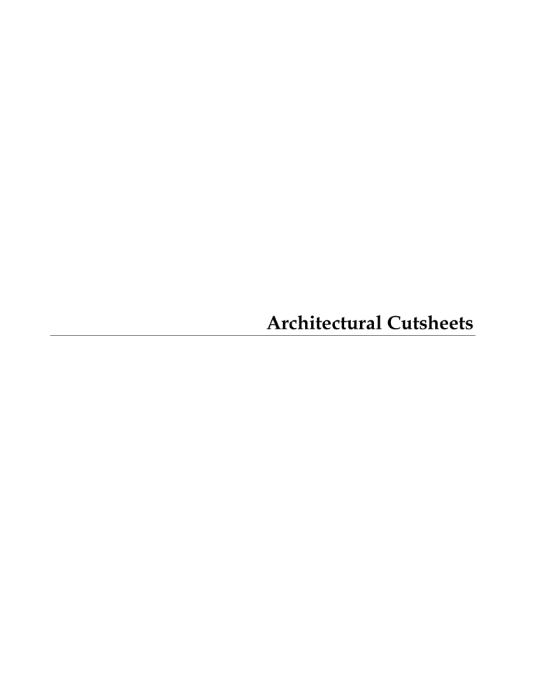 Architectural Cutsheets - North Slope Borough Procurement Projects Architectural Cutsheets - North Slope Borough Procurement Projects