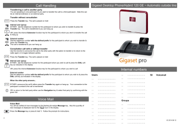 Gigaset Pro series Hybird 120 Quick Manual | Manualzz Gigaset Pro series Hybird 120 Quick Manual | Manualzz