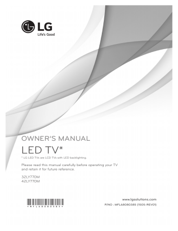 LG 32LY770M Owner's manual LG 32LY770M Owner's manual