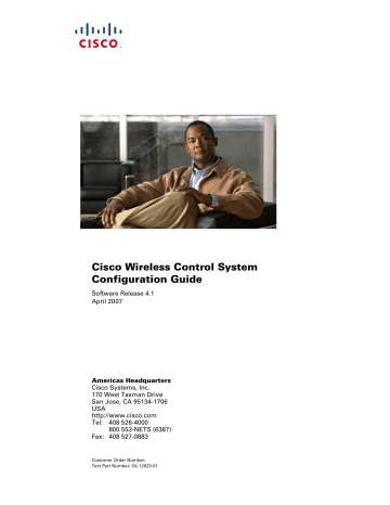 Cisco Wireless Control System Configuration Guide, Version 4.1 | Manualzz Cisco Wireless Control System Configuration Guide, Version 4.1 | Manualzz