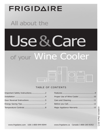 of your Wine Cooler of your Wine Cooler