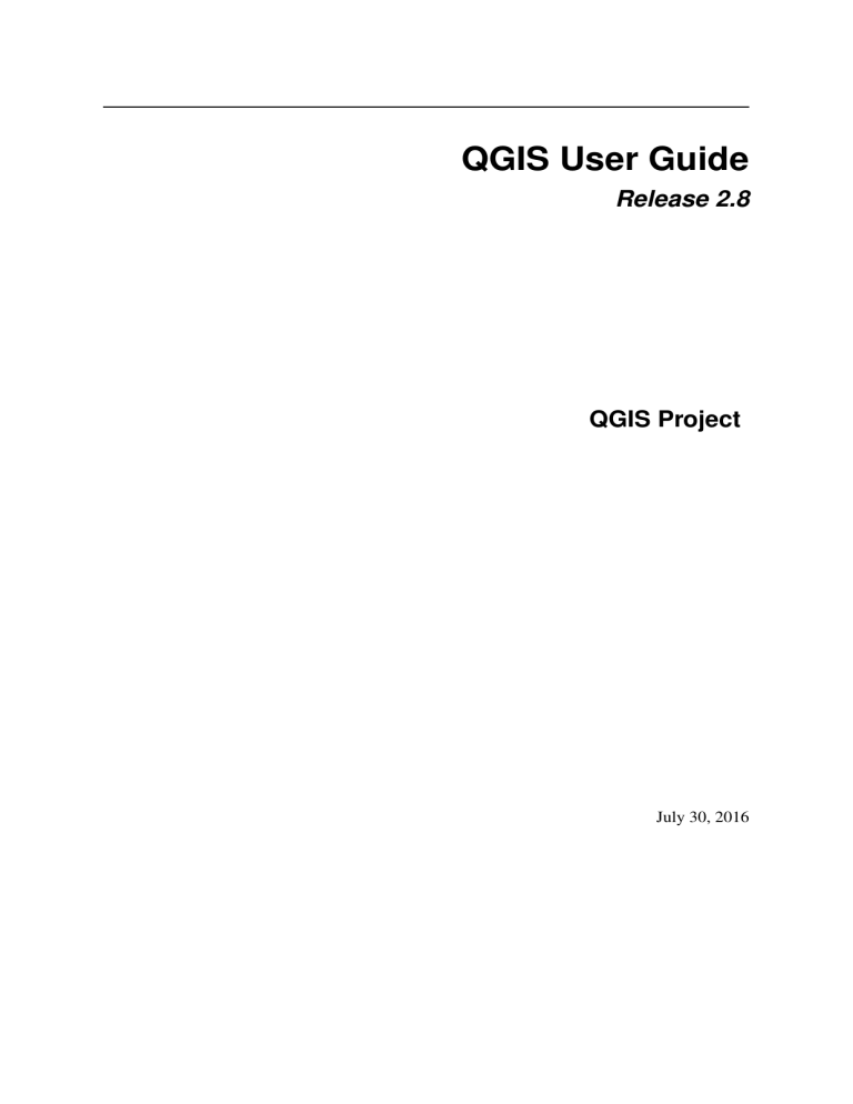 QGIS User Guide - QGIS Documentation QGIS User Guide - QGIS Documentation